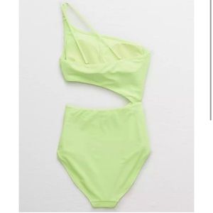 NWT Aerie One Shoulder One Piece Swimsuit Glow Bug size medium